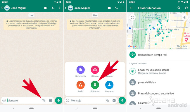 Cómo compartir ubicación en tiempo real en WhatsApp 1 Cómo compartir tu ubicación en tiempo real con WhatsApp para Android