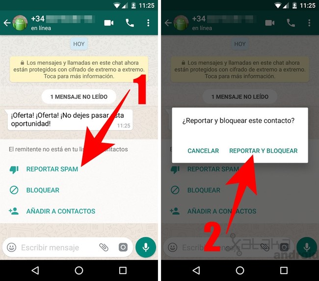 Cómo reportar contactos en WhatsApp 1 Cómo bloquear y reportar en WhatsApp, tanto contactos como ...