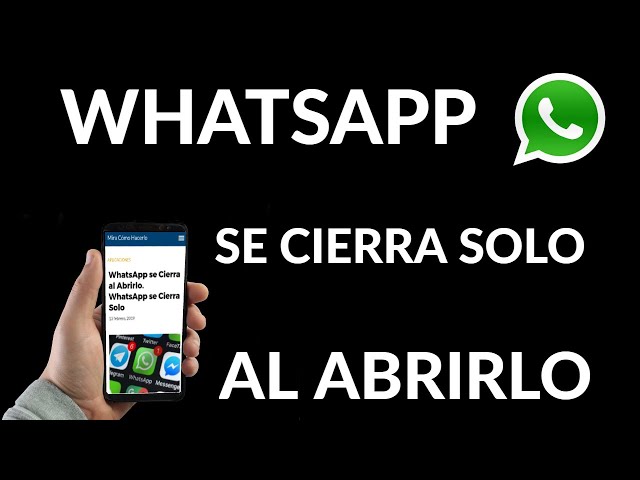 Qué hacer si WhatsApp se cierra solo 1 WhatsApp se Cierra Solo al Abrirlo